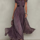 Flavia | Elegant Purple Chiffon Keyhole Maxi Dress