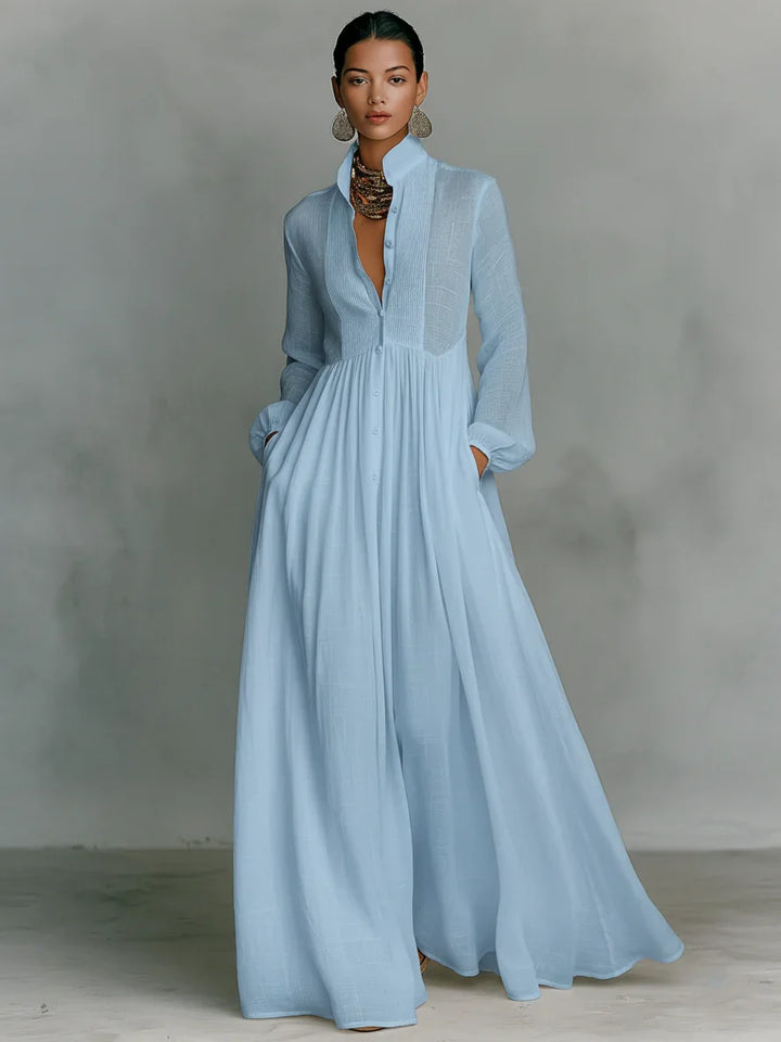 Serena | Flowing Button-Front Maxi Dress