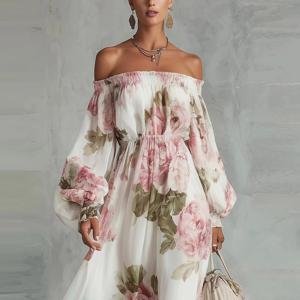 Peony | Off-Shoulder Floral Maxi