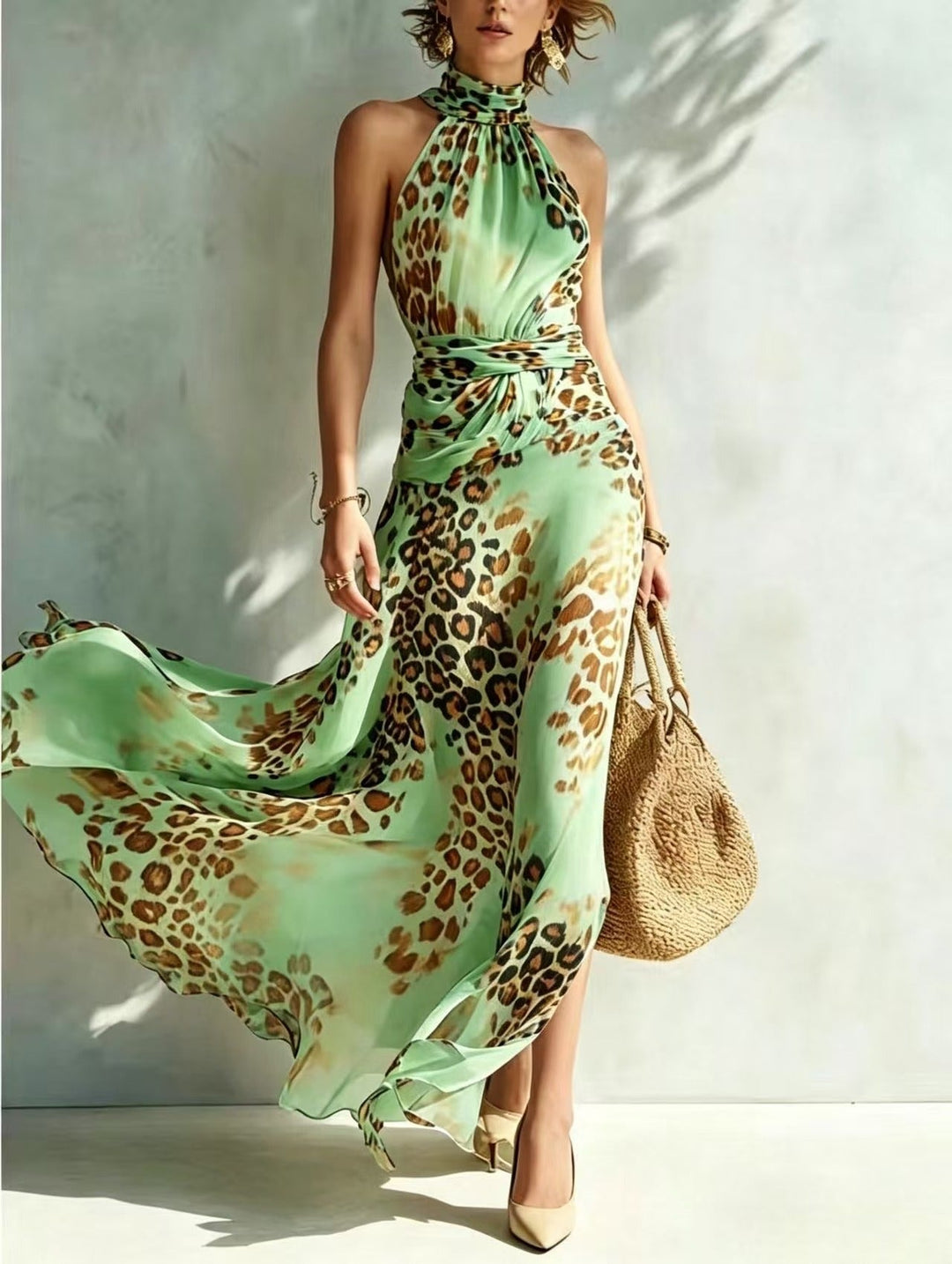 Desiree | Glamorous Animal Print Maxi Dress