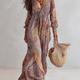 Emeline | Paisley Print Chiffon Maxi Dress