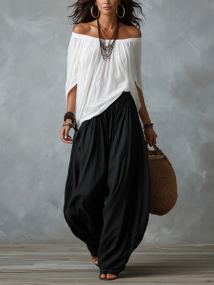 Sara | White Off-the-shoulder Set